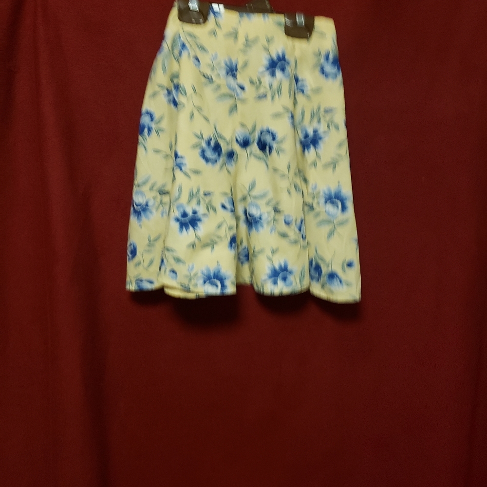 VINTAGE GSL- FLORAL MINI SKIRT W/BACK ZIP/5/EGPLC